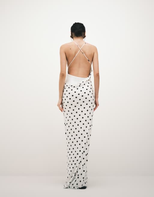 ASOS DESIGN – Anschmiegsames 2-in-1-Trägerkleid mit Wickelrock und Polka Dots, 4 von 4