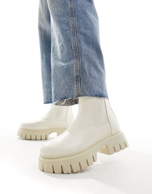 ASOS DESIGN Anthem chunky chelsea boots in off-white - ASOS Price Checker