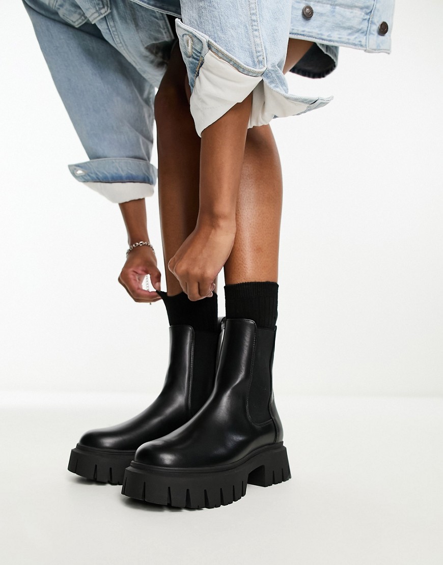 Asos Design Anthem Chunky Chelsea Boots In Black