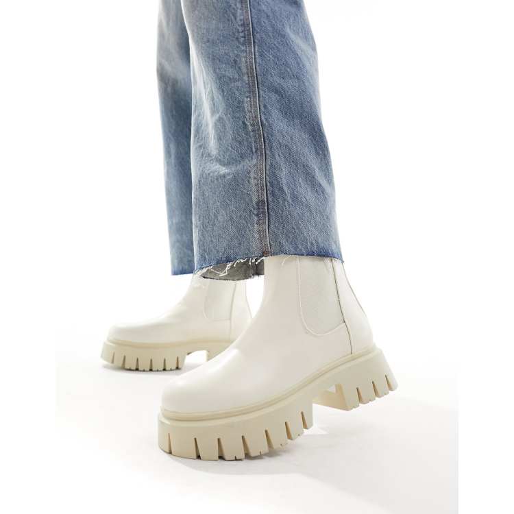 White platform chelsea outlet boots