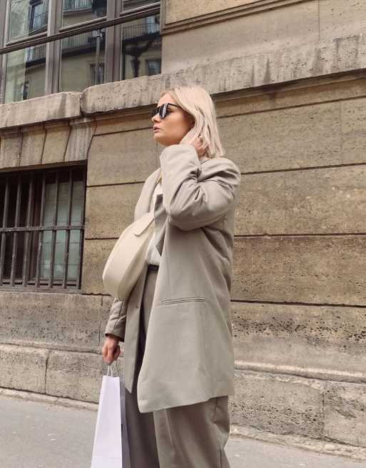 ASOS DESIGN – Anthrazitgrauer Dad-Anzugblazer im Oversize-Stil