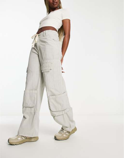 ASOS DESIGN anti fit oversized cargo with multi pockets in washed grey