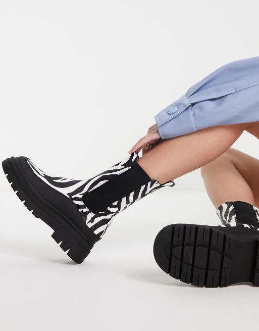 ASOS DESIGN Antidote Stivaletti zebrati con suola spessa ASOS