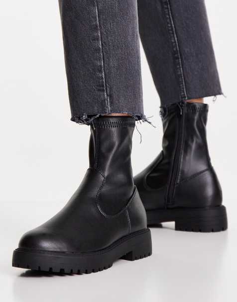 ASOS DESIGN Anton sock boots in black - view 1