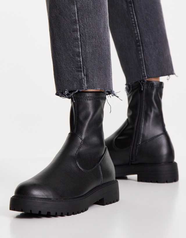 ASOS DESIGN Anton sock boots in black