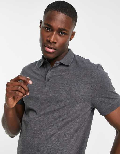 ASOS DESIGN – Antracytowa koszulka polo z dżerseju, 3 z 4