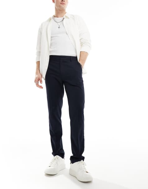 ASOS DESIGN – Antracytowe eleganckie spodnie o dopasowanym kroju - view 1