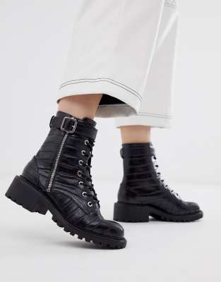 asos black croc boots