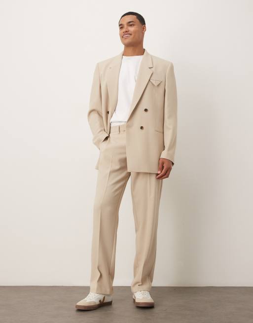 ASOS DESIGN – Anzughose aus Leinenmix in Steinbeige und geradem Schnitt , 2 von 5