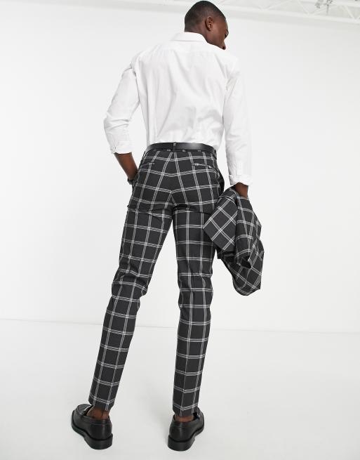 ASOS DESIGN – Anzughose in Anthrazit mit engem Schnitt und „Prince Of Wales"-Karomuster, 3 von 4