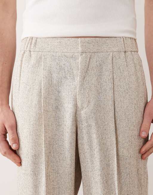 ASOS DESIGN – Anzughose in Creme mit weitem Bein, 5 von 5