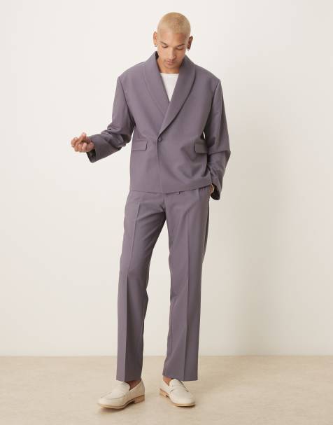 ASOS DESIGN – Anzughose in Lila mit geradem Schnitt - view 1
