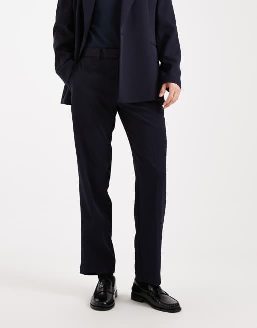 ASOS DESIGN – Anzughose in Marineblau mit geradem Schnitt, 2 von 5