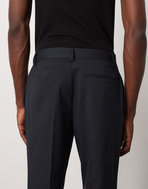 ASOS DESIGN – Anzughose in Marineblau mit Nadelstreifen und geradem Schnitt, 4 von 5