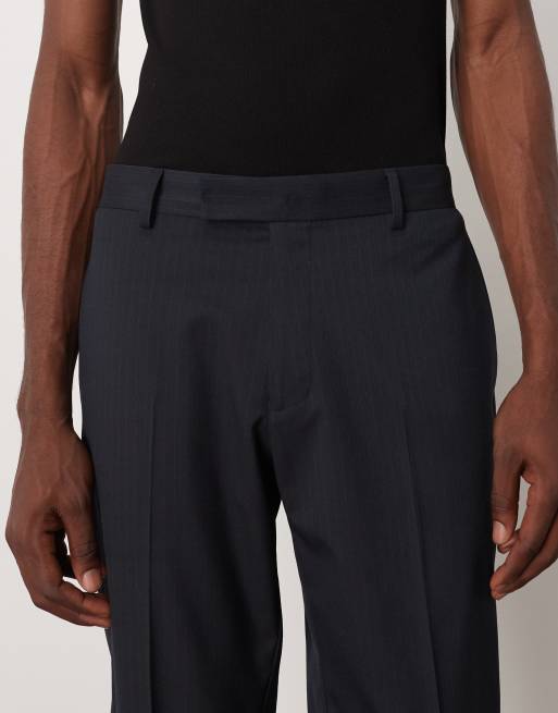 ASOS DESIGN – Anzughose in Marineblau mit Nadelstreifen und geradem Schnitt, 5 von 5