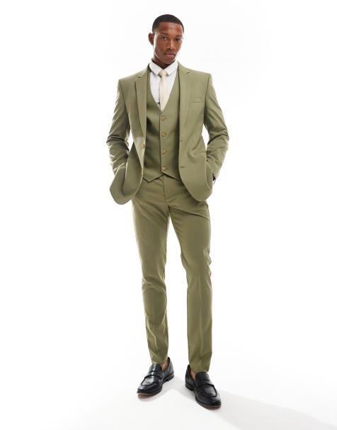 ASOS DESIGN – Anzughose in Salbeigrün mit engem Schnitt - view 1