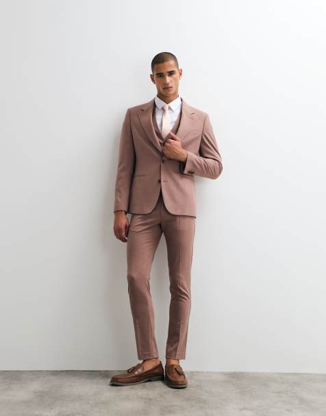 ASOS DESIGN – Anzughose mit engem Schnitt in Braun - view 1
