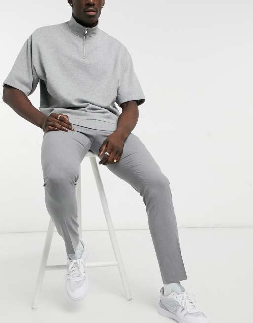 ASOS DESIGN – Anzughose mit engem Schnitt in Grau