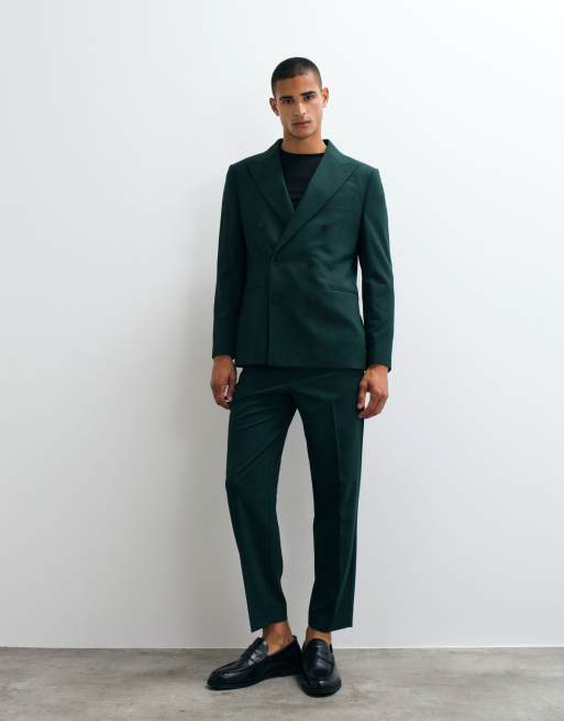 ASOS DESIGN relaxed tapered fit suit in dark green, 3 von 3