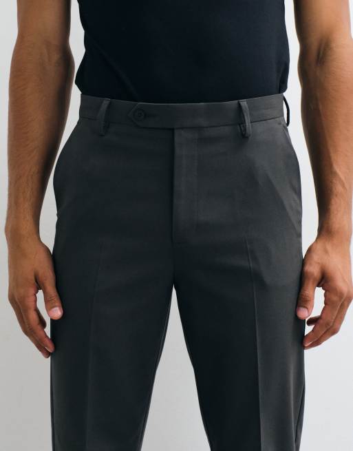 ASOS DESIGN Anzughose mit schmal zulaufendem Bein in Dunkelgrau, 4 von 5