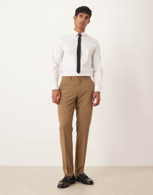 Anzughose mit schmalem Schnitt in Braun-Brown Brown 56 Short