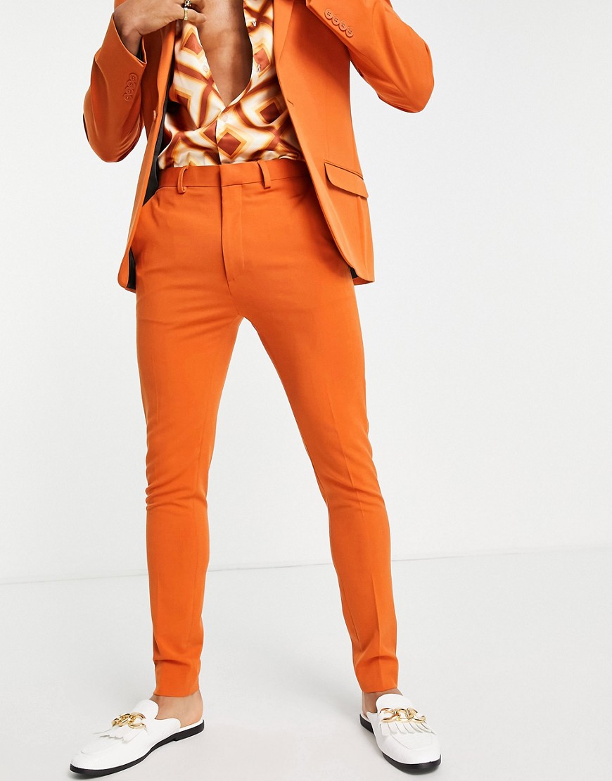 asos design -  – Anzughose mit superengem Schnitt in Orange