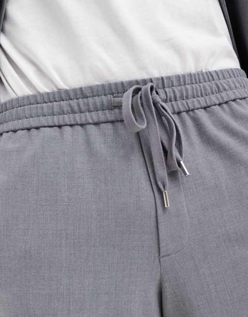 ASOS DESIGN – Anzughose zum Reinschlüpfen in Grau mit abgerundetem Beinschnitt, 2 von 5