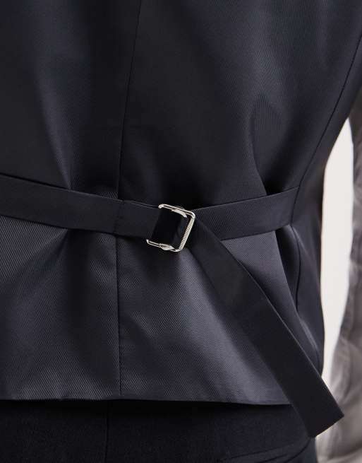 ASOS DESIGN – Anzugweste aus Twill mit hohem Leinenanteil in Schwarz, 5 von 5