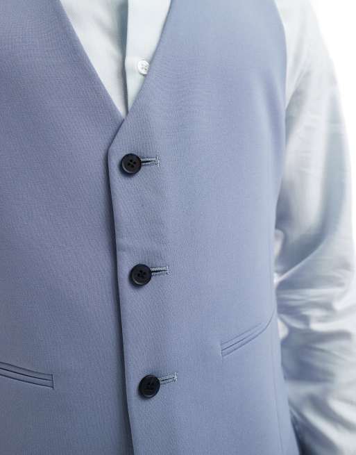 ASOS DESIGN – Anzugweste mit engem Schnitt in Staubblau, 3 von 5