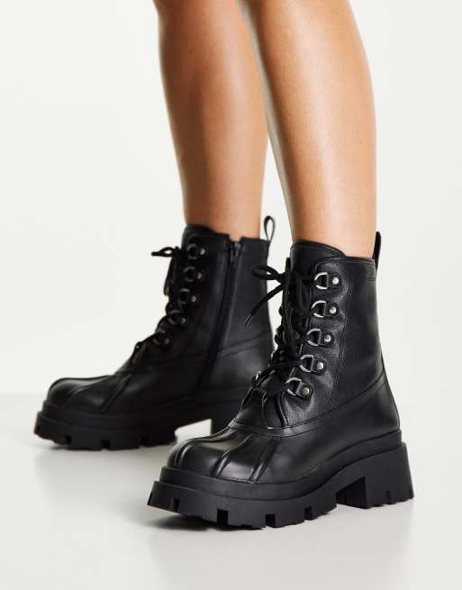 ASOS DESIGN - Apex - Sorte snørestøvler med mudderbeskyttelse