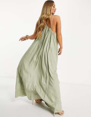 khaki beach dress