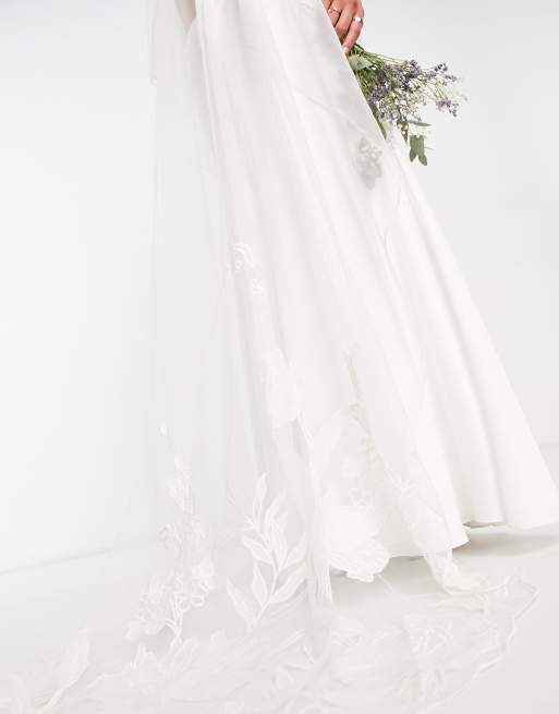 Asos cape wedding dress on sale