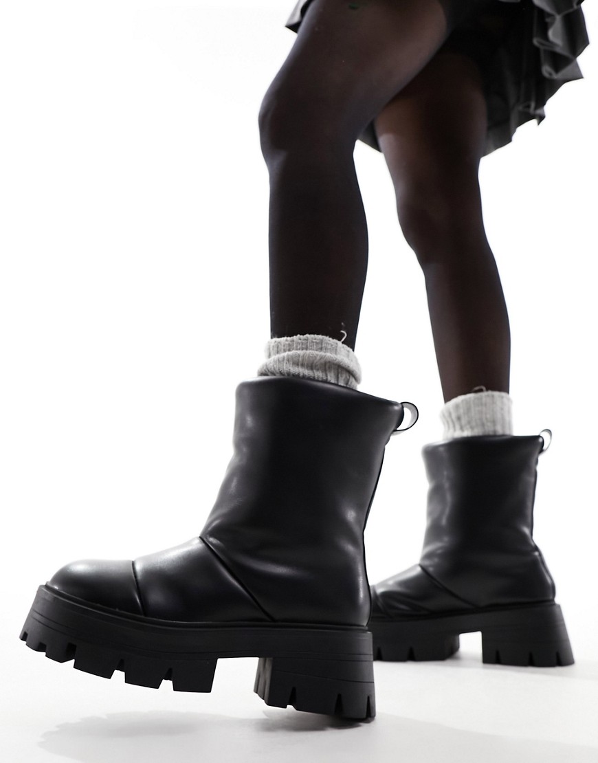 Asos Design Appollo Padded Snow Boots In Black