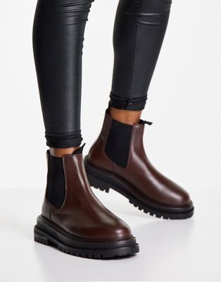 ASOS DESIGN Appreciate leather chelsea boots in brown | ASOS