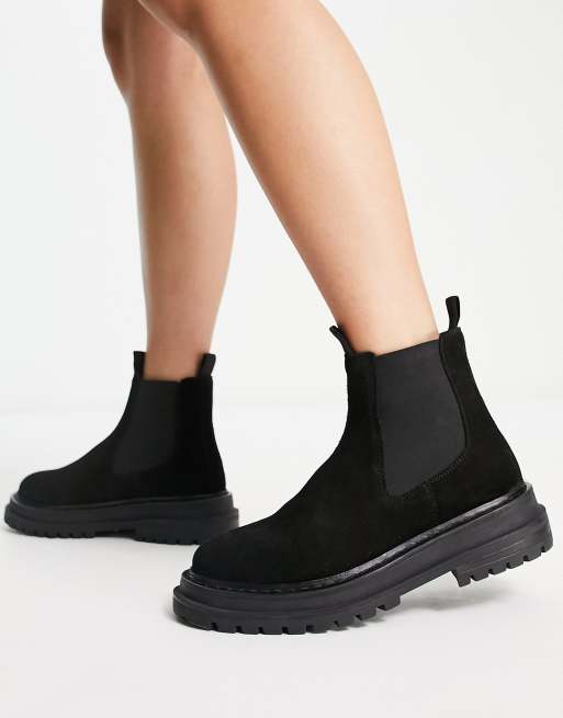 Asos black 2025 suede chelsea boots