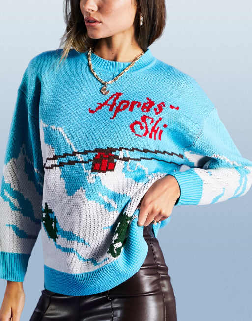 ASOS DESIGN - Apres Ski jumper i blå, 2 af 4