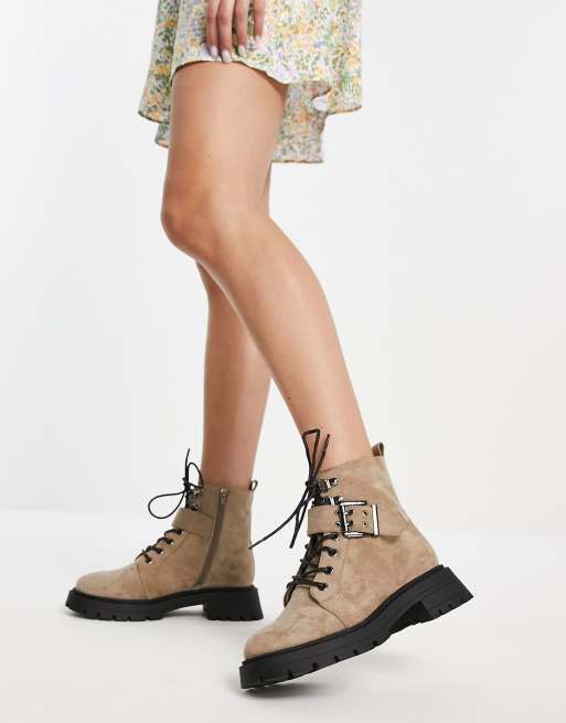 Biker hot sale boots taupe