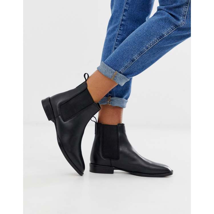 Asos automatic leather chelsea boots sale