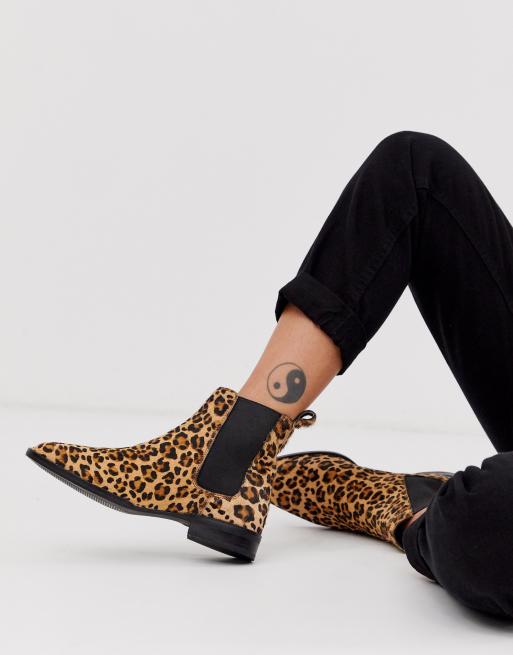 ASOS DESIGN heeled chelsea boots in leopard print