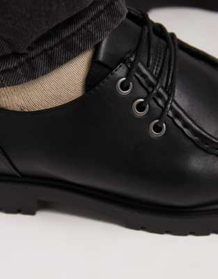 Asos Design Apron Lace Up Shoes In Black