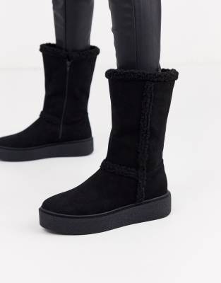 asos black flat boots