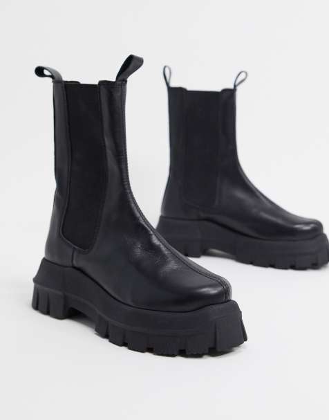 Women S Chelsea Boots Platform Fur Lined Chelsea Boots Asos