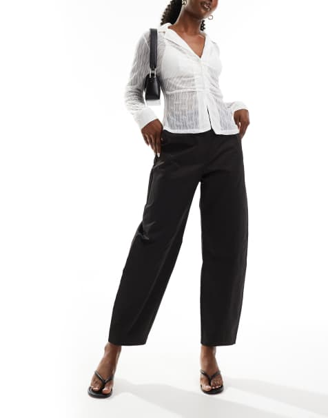 ASOS DESIGN arch volume leg tailored pants in black - view 1