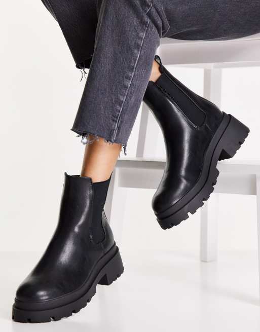 ASOS DESIGN Archer Bottines Chelsea semelle chunky Noir