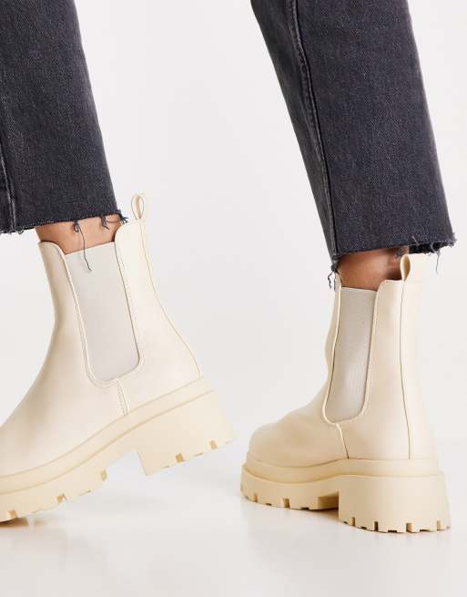 Cream chunky sale boots