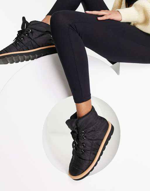 ASOS DESIGN Archie padded lace up boots in black, 4 of 4