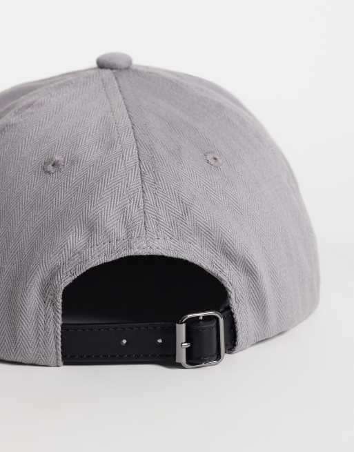 ASOS DESIGN archive patch cap with short peak in grey, 2 of 3