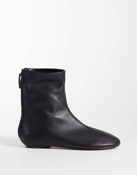 ASOS DESIGN Arden real soft leather ankle boots in black - view 1
