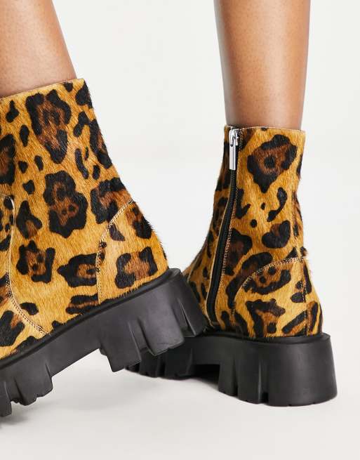 Bottines cheap cuir leopard