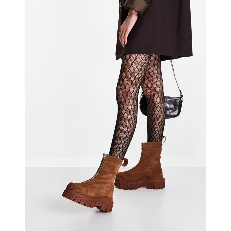 Stivali Donna DESIGN - Ariel - Stivali premium scamosciati con cerniera lampo color cioccolato 